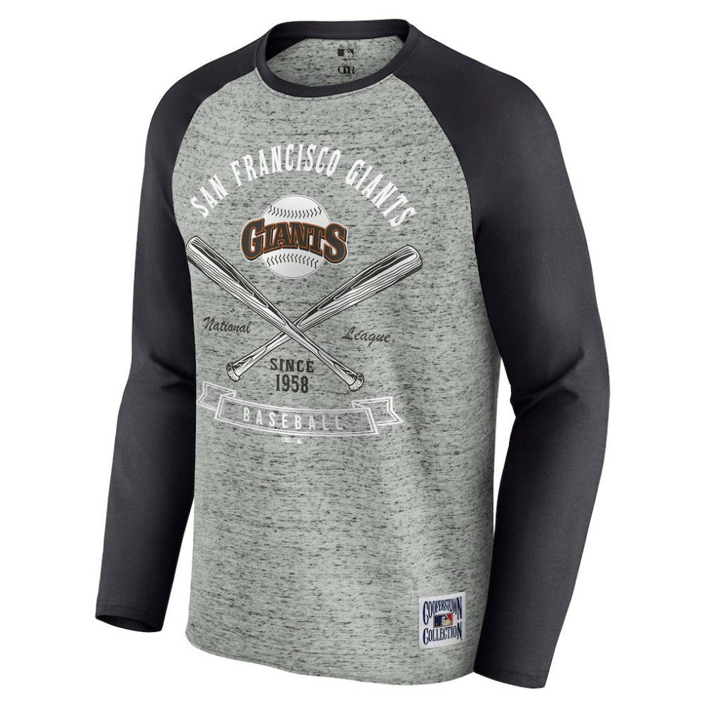 MLB San Francisco Giants Darius Rucker Collection by Fanatics Raw Edge Raglan Long Sleeve Baseball T-Shirt