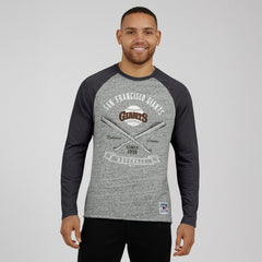 MLB San Francisco Giants Darius Rucker Collection by Fanatics Raw Edge Raglan Long Sleeve Baseball T-Shirt