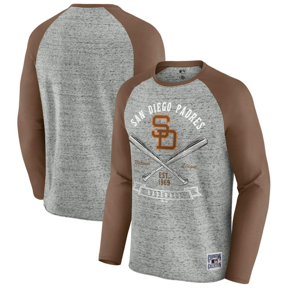 MLB San Diego Padres Darius Rucker Collection by Fanatics Raw Edge Raglan Long Sleeve Baseball T-Shirt