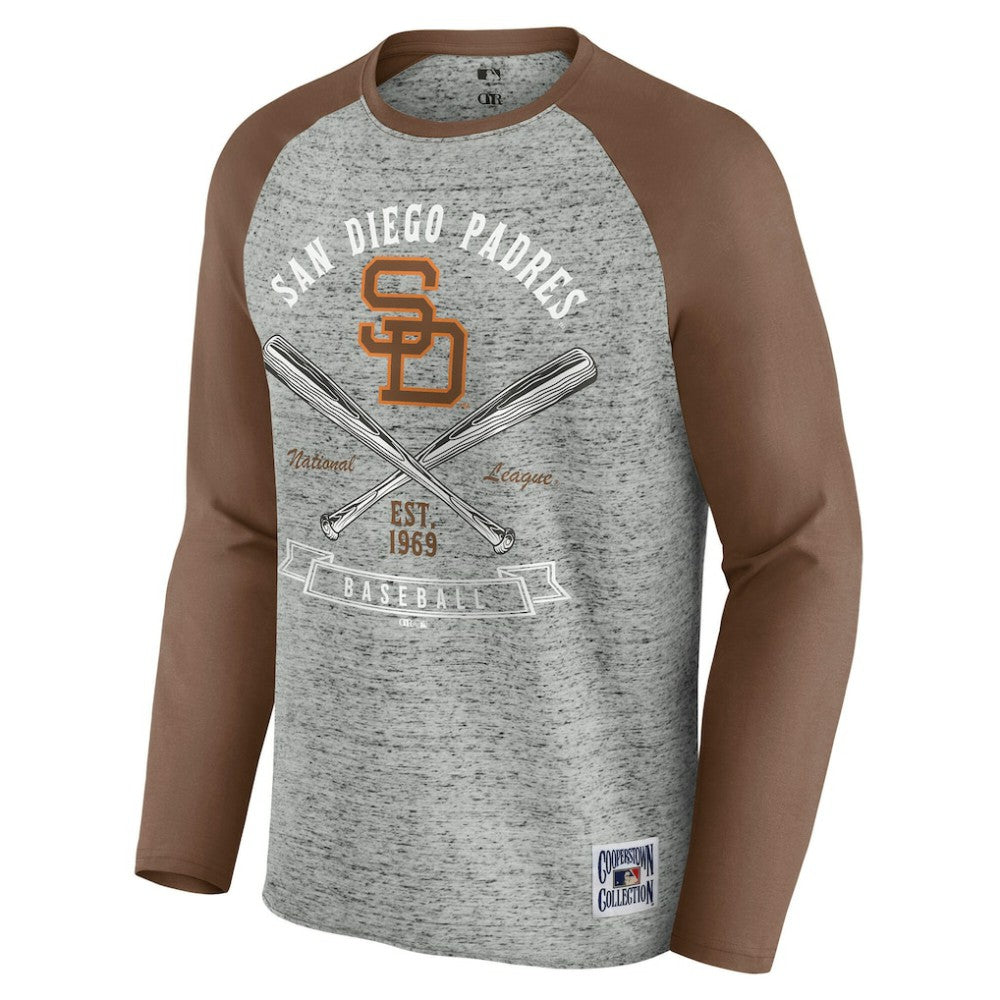 MLB San Diego Padres Darius Rucker Collection by Fanatics Raw Edge Raglan Long Sleeve Baseball T-Shirt