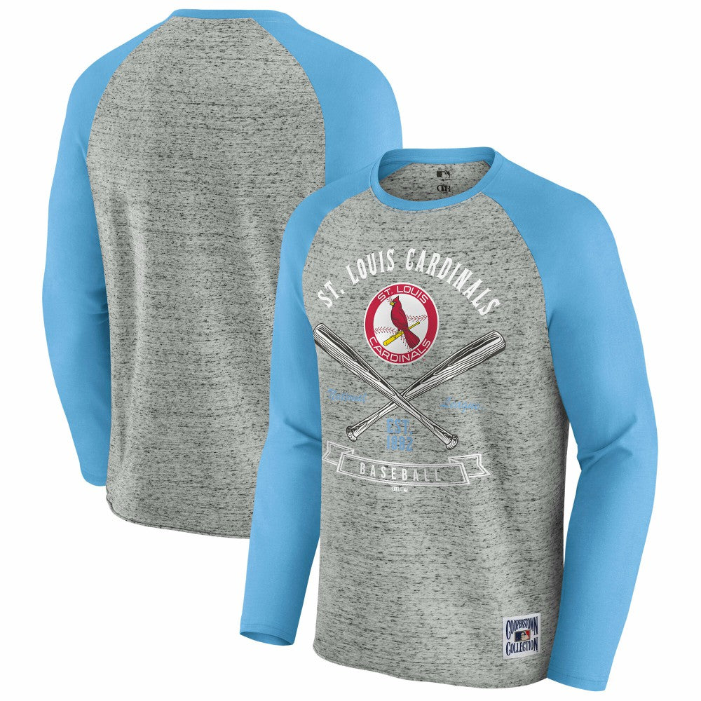 MLB St. Louis Cardinals Darius Rucker Collection by Fanatics Raw Edge Raglan Long Sleeve Baseball T-Shirt