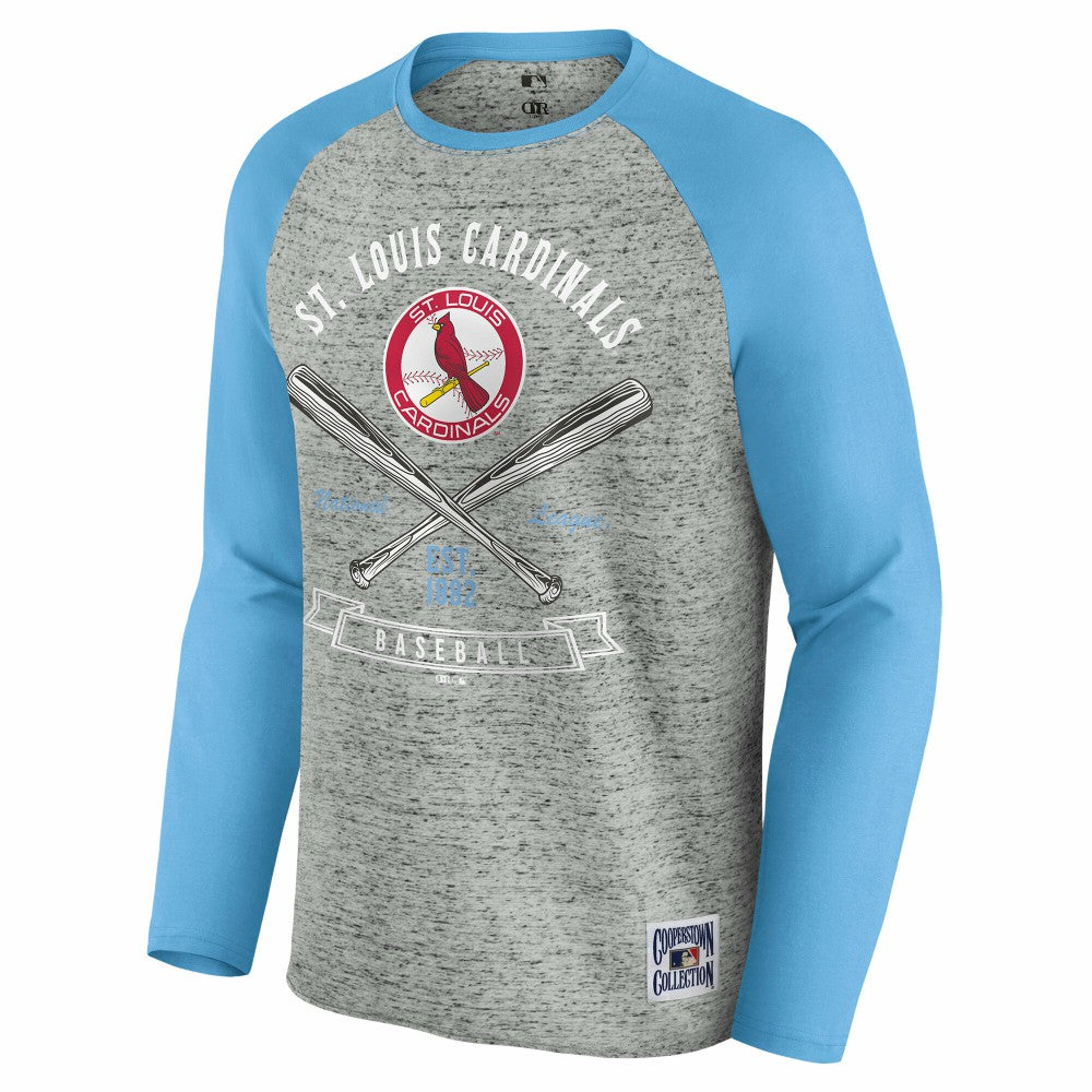 MLB St. Louis Cardinals Darius Rucker Collection by Fanatics Raw Edge Raglan Long Sleeve Baseball T-Shirt