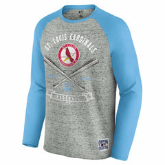 MLB St. Louis Cardinals Darius Rucker Collection by Fanatics Raw Edge Raglan Long Sleeve Baseball T-Shirt