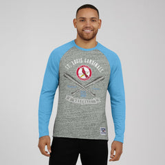 MLB St. Louis Cardinals Darius Rucker Collection by Fanatics Raw Edge Raglan Long Sleeve Baseball T-Shirt
