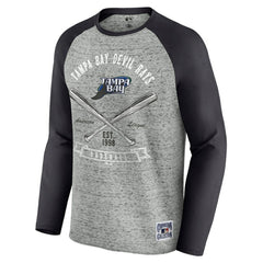 MLB Tampa Bay Rays Darius Rucker Collection by Fanatics Raw Edge Raglan Long Sleeve Baseball T-Shirt