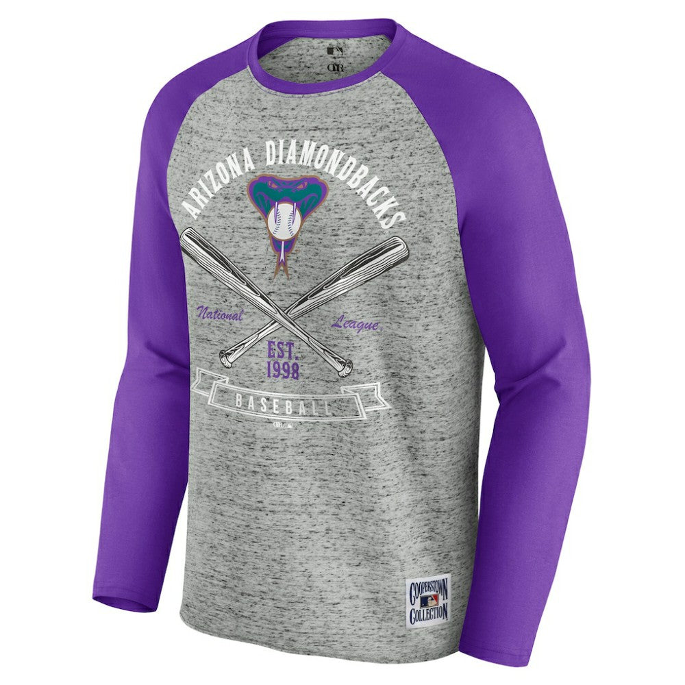 MLB Arizona Diamondbacks Darius Rucker Collection by Fanatics Raw Edge Raglan Long Sleeve Baseball T-Shirt