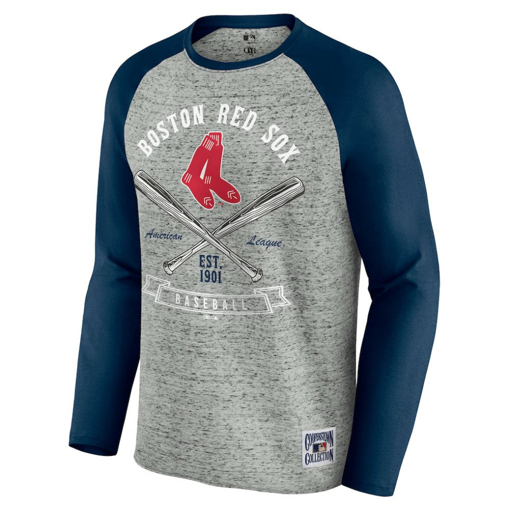 MLB Boston Red Sox Darius Rucker Collection by Fanatics Raw Edge Raglan Long Sleeve Baseball T-Shirt