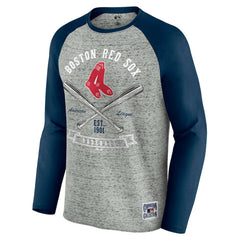 MLB Boston Red Sox Darius Rucker Collection by Fanatics Raw Edge Raglan Long Sleeve Baseball T-Shirt