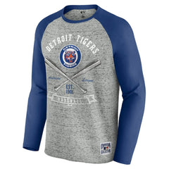 MLB Detroit Tigers Darius Rucker Collection by Fanatics Raw Edge Raglan Long Sleeve Baseball T-Shirt
