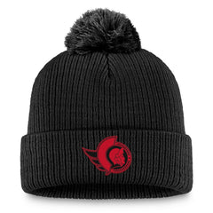 NHL Black Ottawa Senators Fanatics Women's Cuffed Knit Hat with Pom