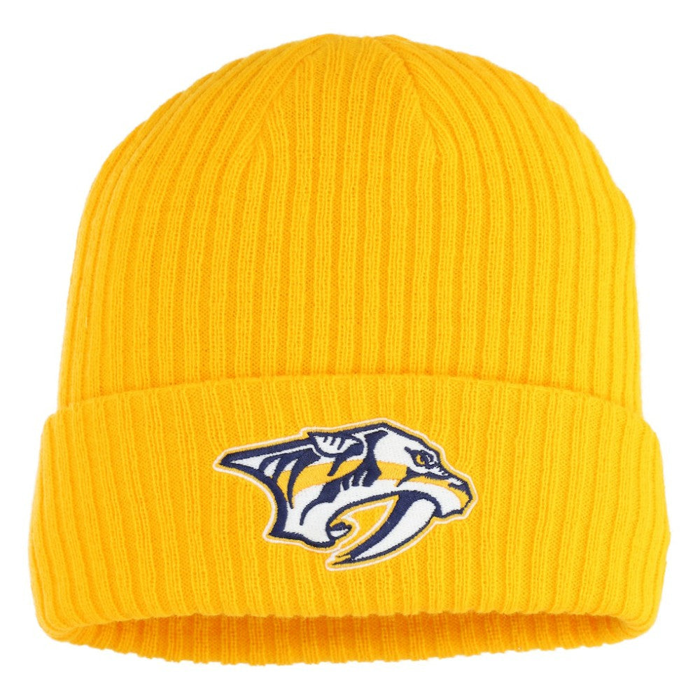 NHL Gold Nashville Predators Fanatics Logo Cuffed Knit Hat