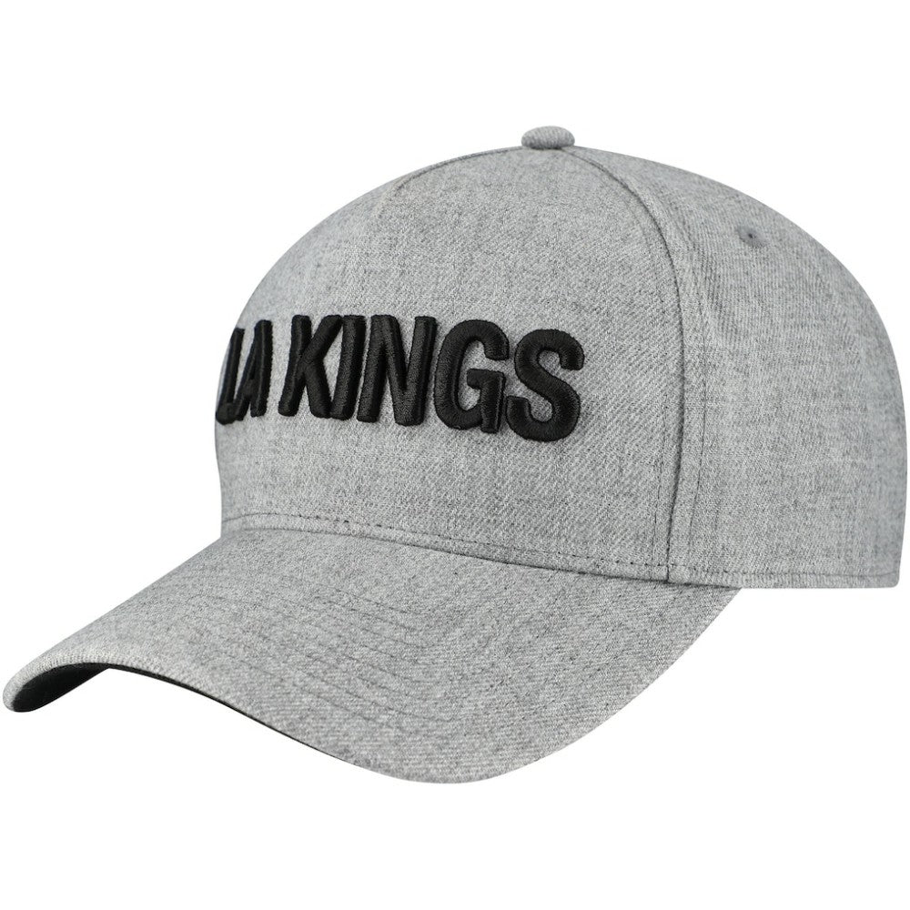 NHL Heather Gray Los Angeles Kings Fanatics Elements A-Frame Leather Strapback Hat