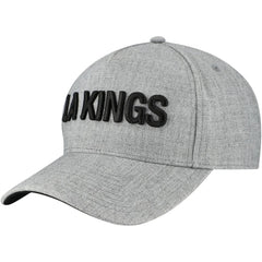 NHL Heather Gray Los Angeles Kings Fanatics Elements A-Frame Leather Strapback Hat
