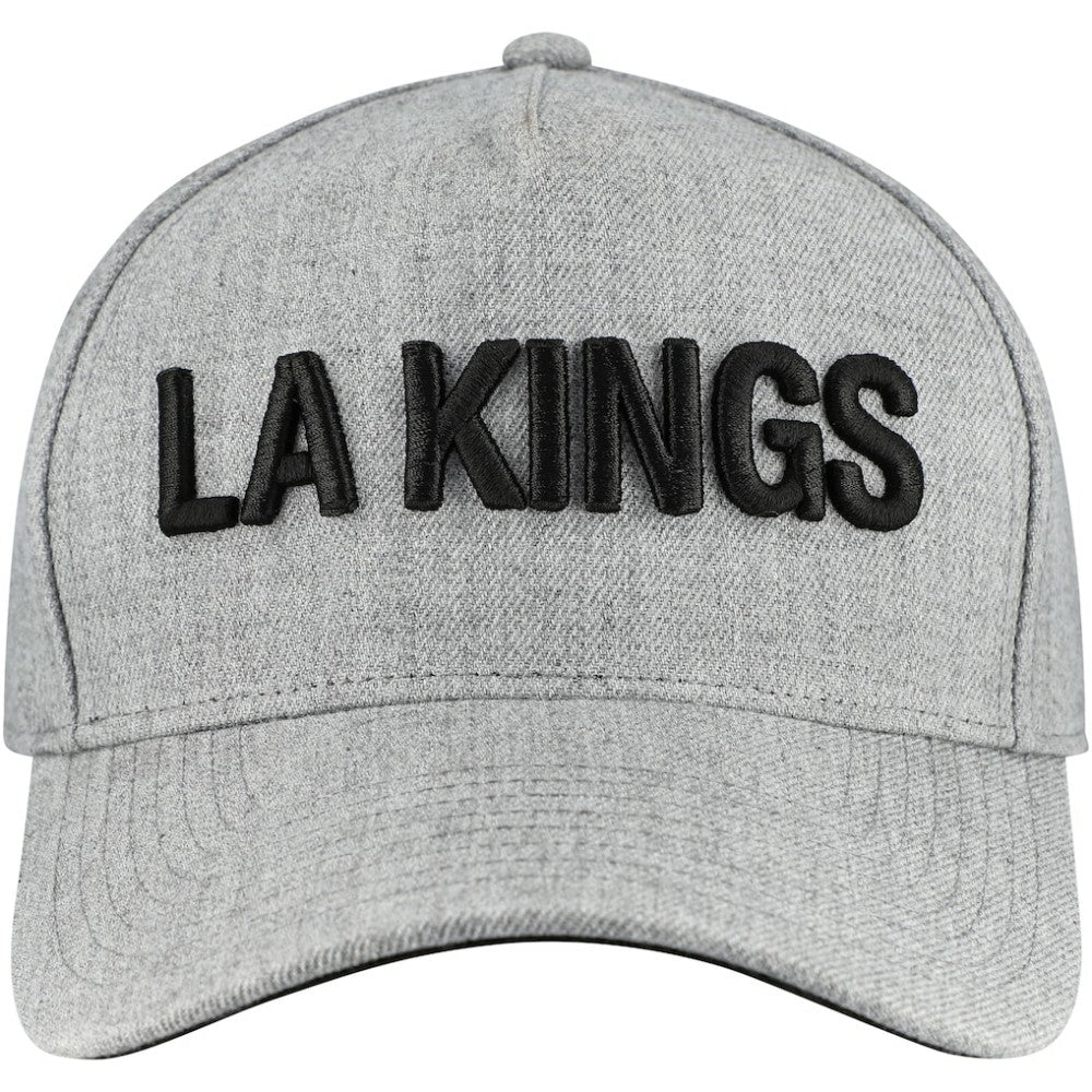 NHL Heather Gray Los Angeles Kings Fanatics Elements A-Frame Leather Strapback Hat