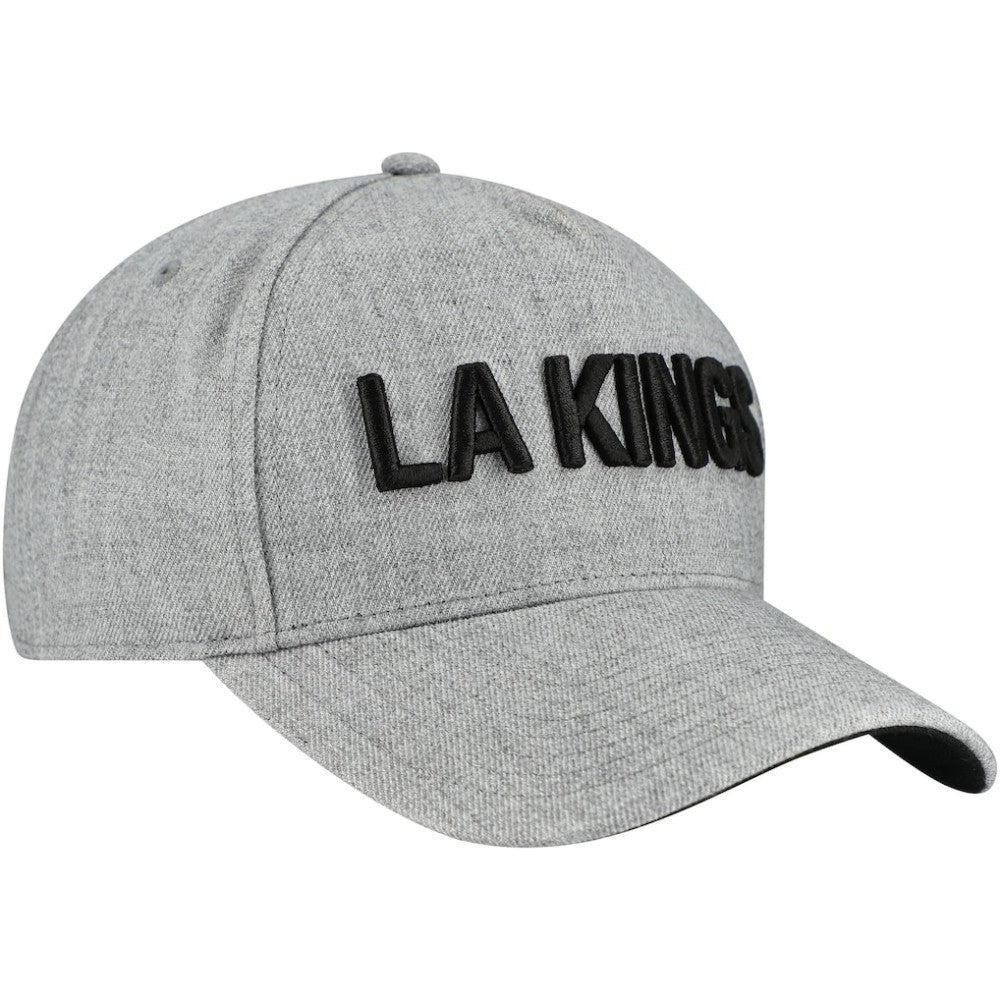 NHL Heather Gray Los Angeles Kings Fanatics Elements A-Frame Leather Strapback Hat
