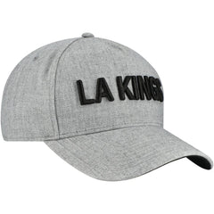 NHL Heather Gray Los Angeles Kings Fanatics Elements A-Frame Leather Strapback Hat