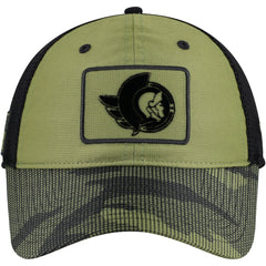 NHL Olive Ottawa Senators Fanatics Military Appreciation Trucker Adjustable Hat