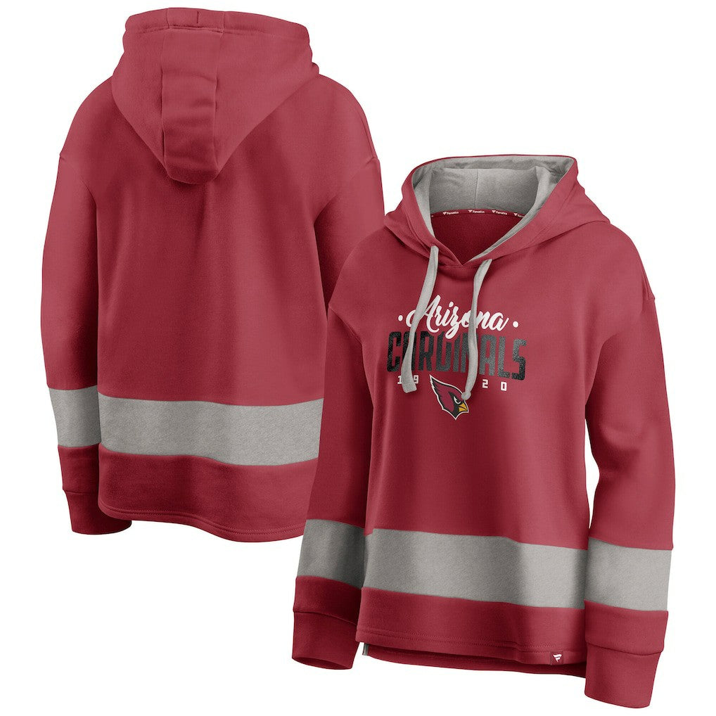 Women's Huddle Up Fundamental Fleece Color Block Pullover Hoodie - Arizona Cardinals