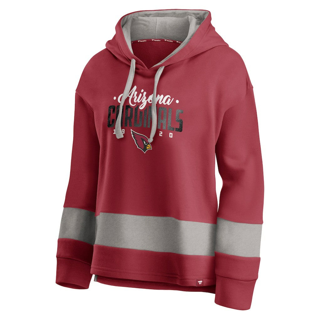 Women's Huddle Up Fundamental Fleece Color Block Pullover Hoodie - Arizona Cardinals