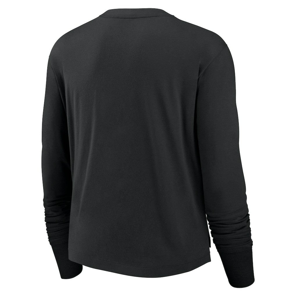 Women's Large Logo Cropped Long Sleeve Fashion T-Shirt - Las Vegas Raiders