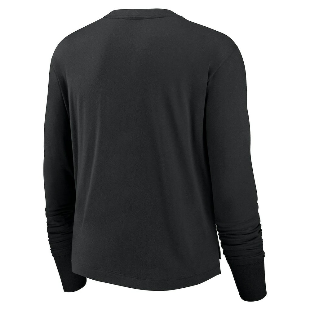 Women's Large Logo Cropped Long Sleeve Fashion T-Shirt - Las Vegas Raiders