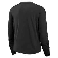Women's Large Logo Cropped Long Sleeve Fashion T-Shirt - Las Vegas Raiders