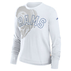 Women's Layered Logo Cropped Long Sleeve Fashion T-Shirt - Los Angeles Rams