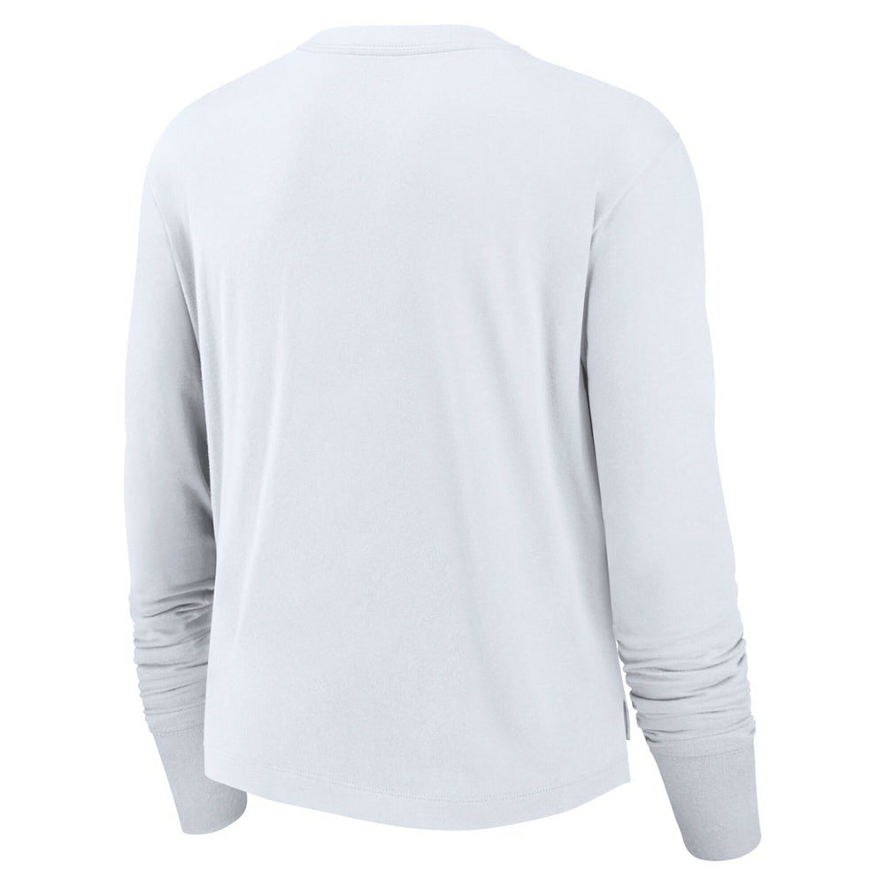 Women's Layered Logo Cropped Long Sleeve Fashion T-Shirt - Los Angeles Rams