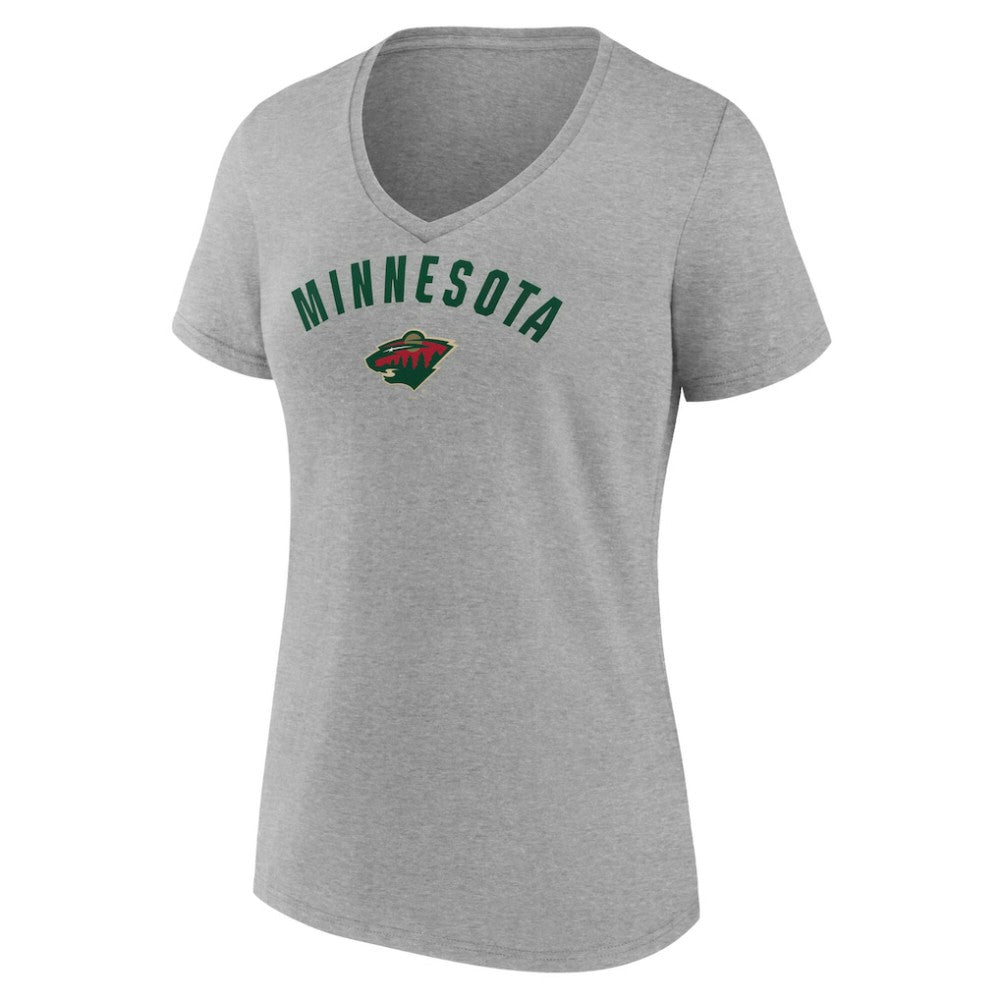 NHL Gray Minnesota Wild Fanatics Women's V-Neck T-Shirt