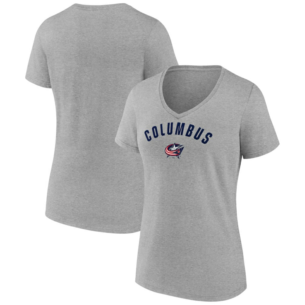 NHL Gray Columbus Blue Jackets Fanatics Women's V-Neck T-Shirt