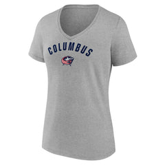 NHL Gray Columbus Blue Jackets Fanatics Women's V-Neck T-Shirt