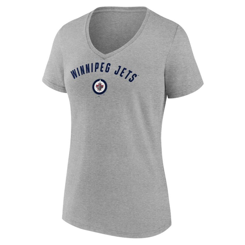 NHL Gray Winnipeg Jets Fanatics Women's V-Neck T-Shirt