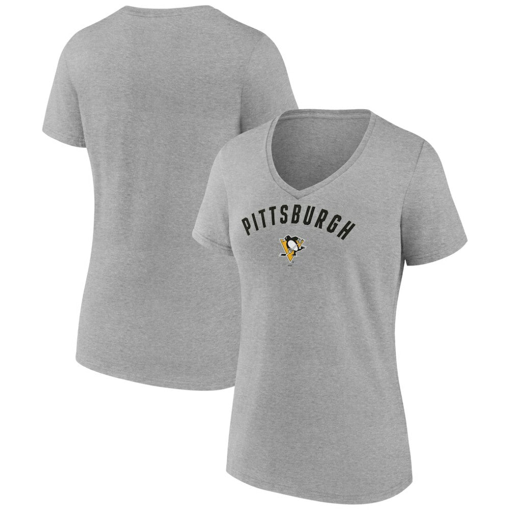 NHL Gray Pittsburgh Penguins Fanatics Women's V-Neck T-Shirt