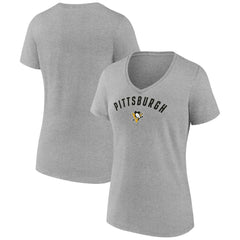 NHL Gray Pittsburgh Penguins Fanatics Women's V-Neck T-Shirt