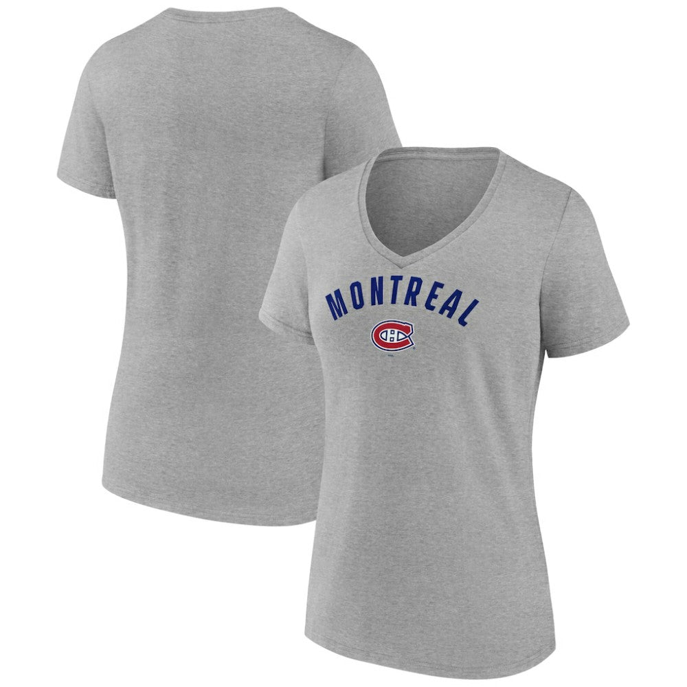 NHL Gray Montreal Canadiens Fanatics Women's V-Neck T-Shirt