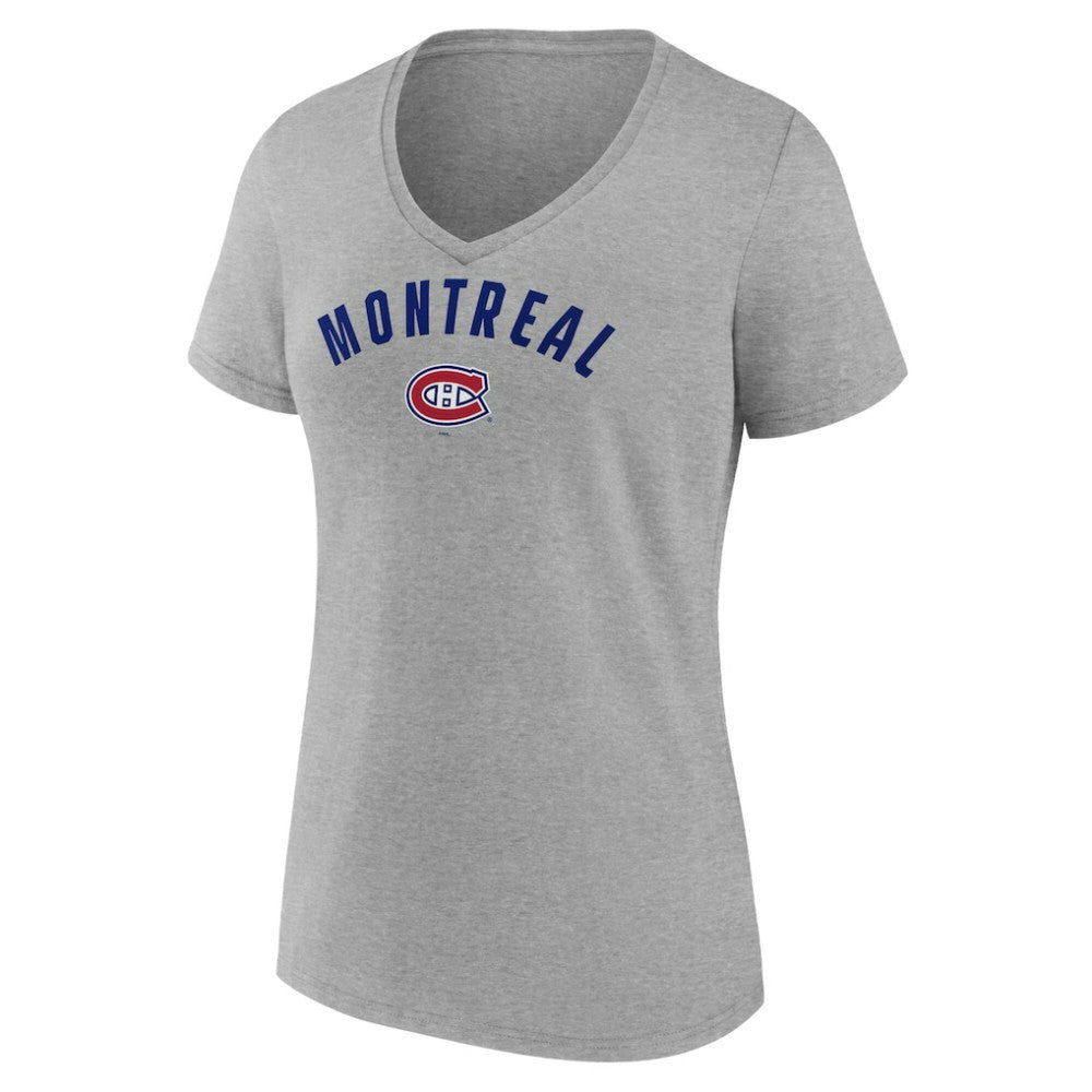 NHL Gray Montreal Canadiens Fanatics Women's V-Neck T-Shirt