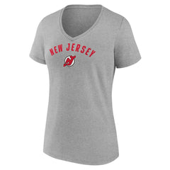 NHL Gray New Jersey Devils Fanatics Women's V-Neck T-Shirt