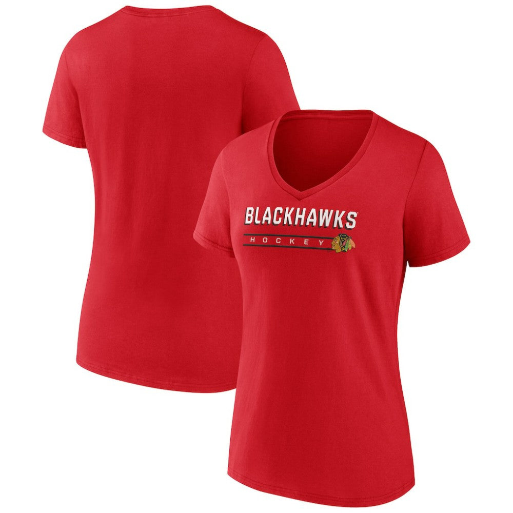 NHL Red Chicago Blackhawks Fanatics Women's V-Neck T-Shirt