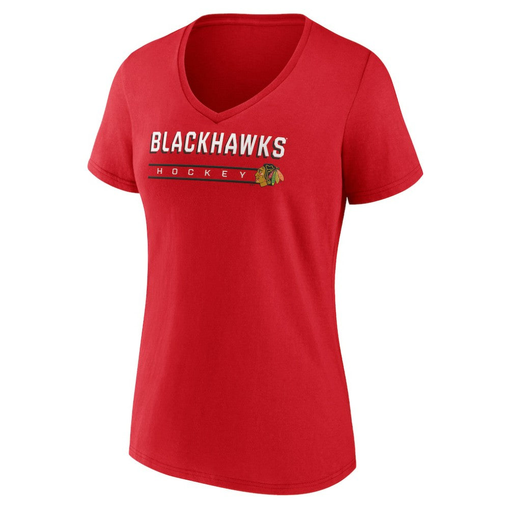 NHL Red Chicago Blackhawks Fanatics Women's V-Neck T-Shirt