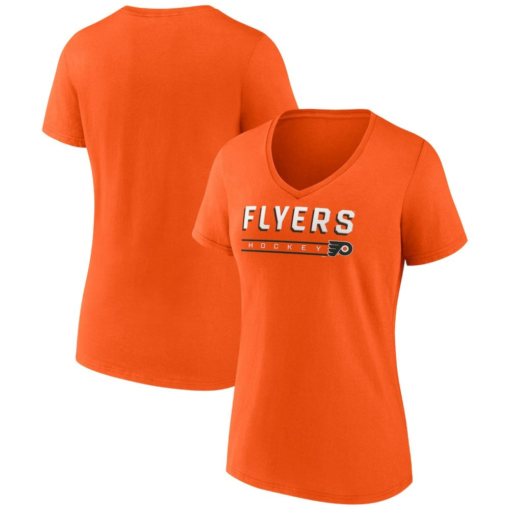 NHL Orange Philadelphia Flyers Fanatics Women's V-Neck T-Shirt
