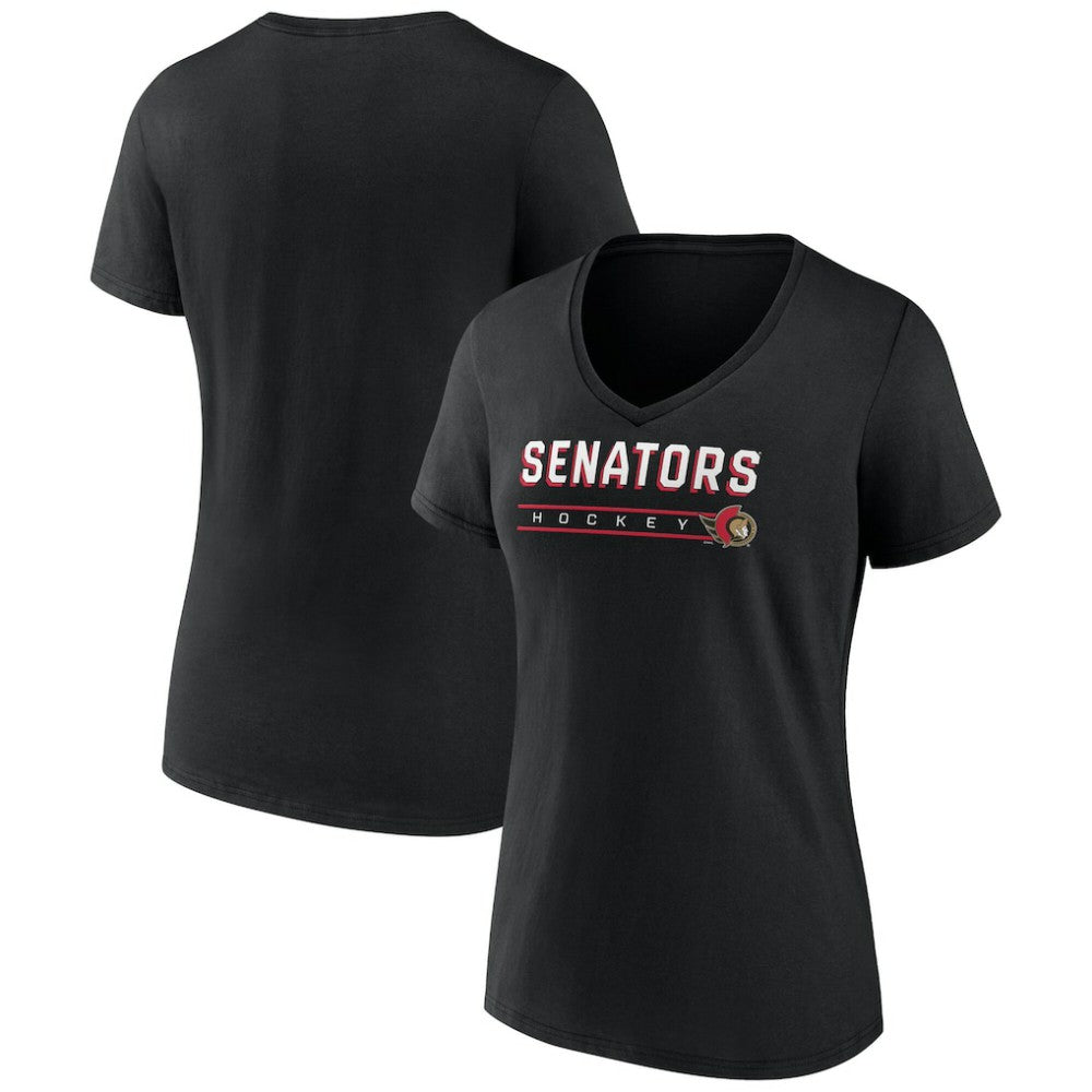 NHL Black Ottawa Senators Fanatics Women's V-Neck T-Shirt