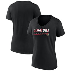 NHL Black Ottawa Senators Fanatics Women's V-Neck T-Shirt