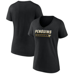 NHL Black Pittsburgh Penguins Fanatics Women's V-Neck T-Shirt