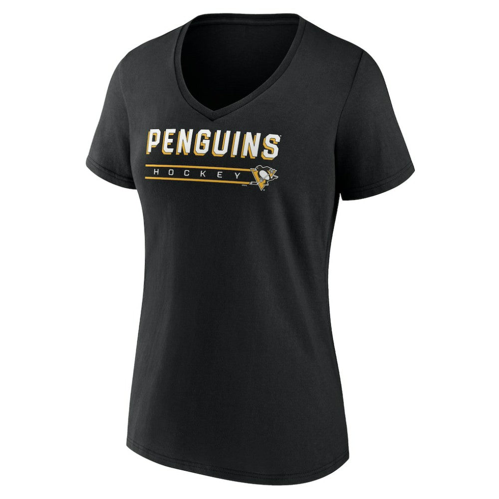 NHL Black Pittsburgh Penguins Fanatics Women's V-Neck T-Shirt