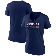 NHL Navy Montreal Canadiens Fanatics Women's V-Neck T-Shirt