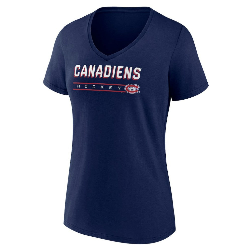 NHL Navy Montreal Canadiens Fanatics Women's V-Neck T-Shirt