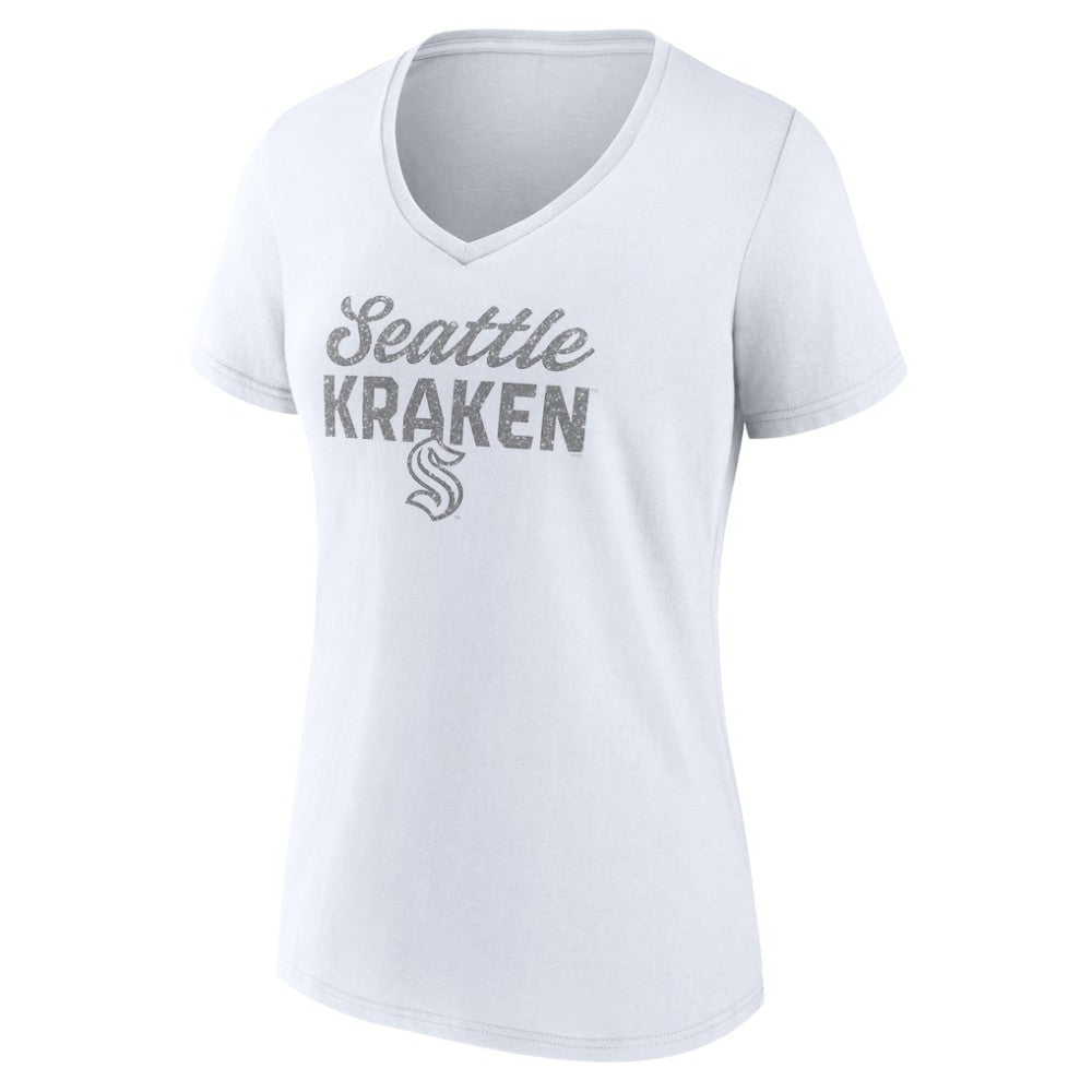 NHL This item will ship within 8 business days. Seattle Kraken Fanatics Women's White Out V-Neck T-Shirt