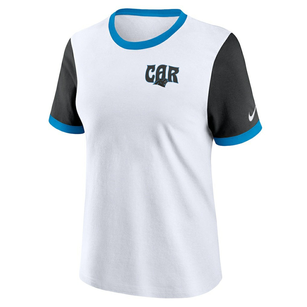 Women's Rewind Ringer Tri-Blend T-Shirt - Carolina Panthers