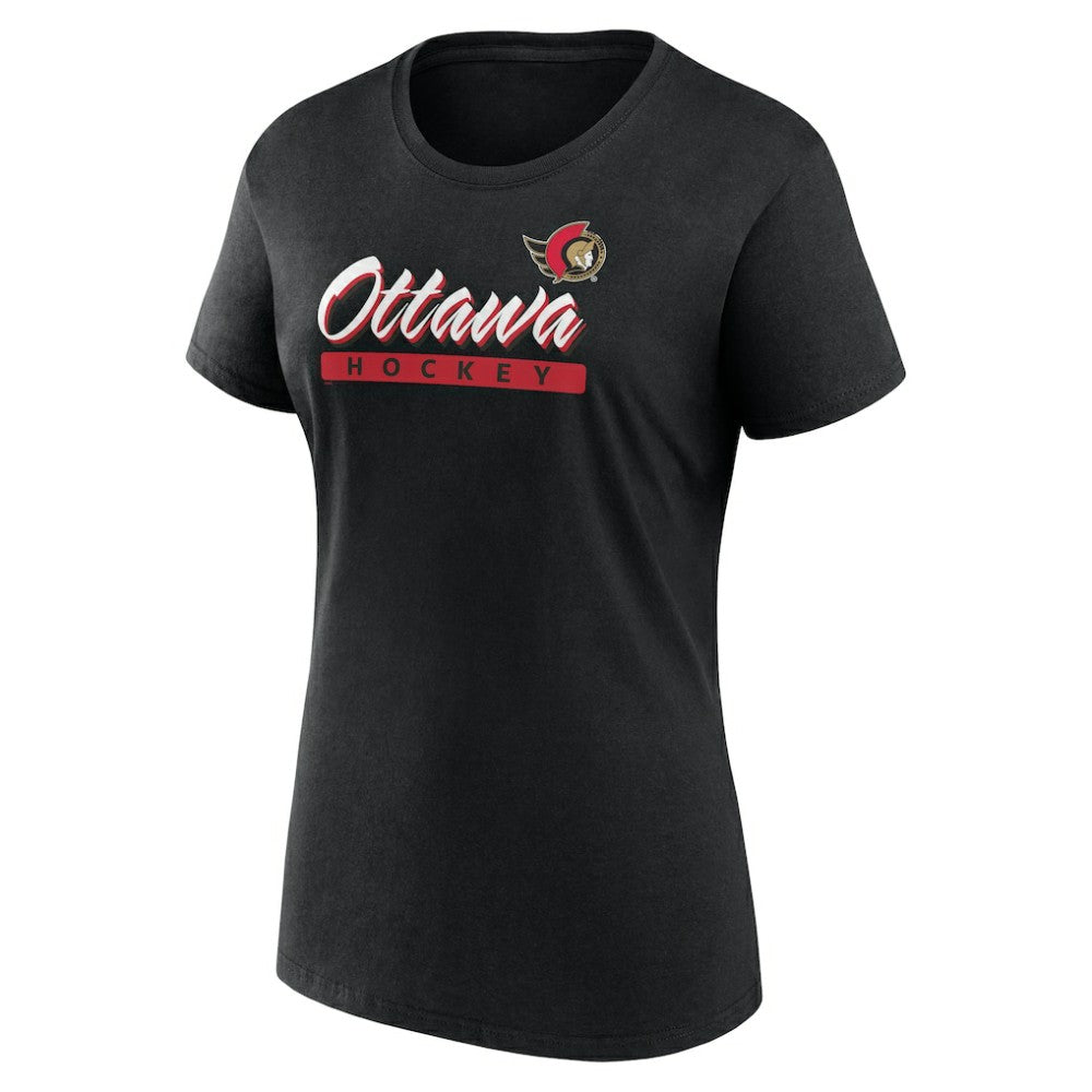 NHL Black Ottawa Senators Fanatics Women's Risk Cotton T-Shirt