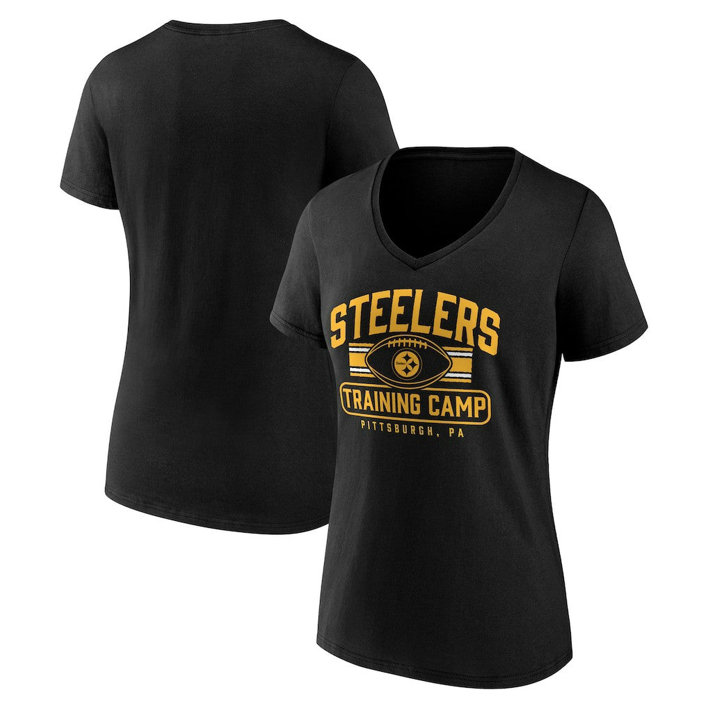 Women's Training Camp Stripe V-Neck T-Shirt - Pittsburgh Steelers